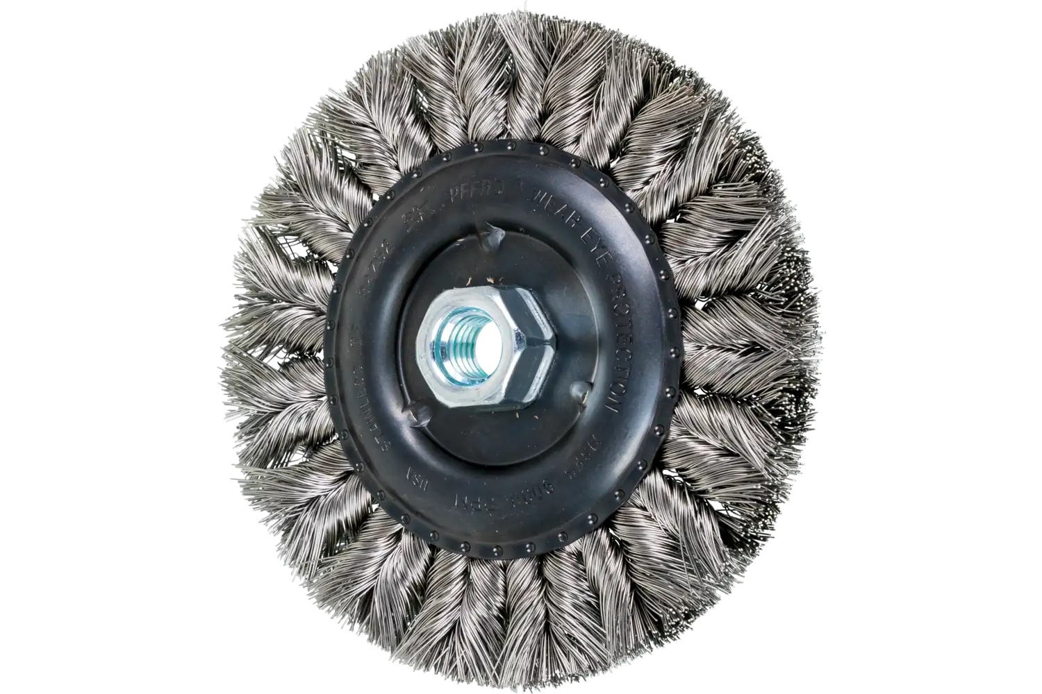 Picture of Pferd Combitwist® Knot Wheel Brush 6" Dia. .016 Stainless Steel 5/8-11" Thread